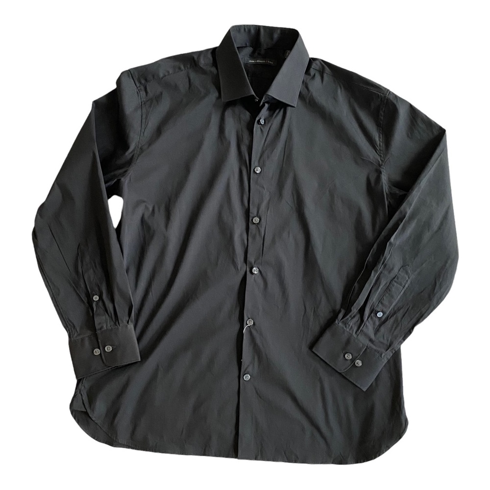 NWT John Varvatos Black Stretch Dress Shirt 16 1/2 Neck 32-33 Sleeve Cotton Slim
